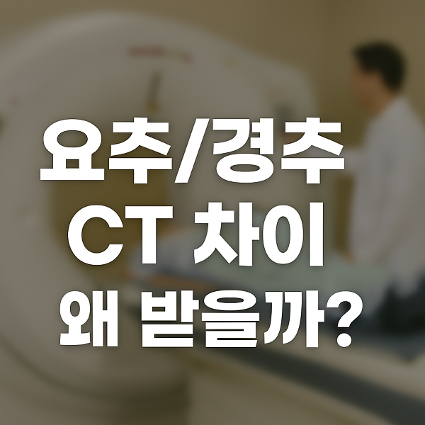 요추/경추 CT 차이, 어떤 경우에 받아야 할까?