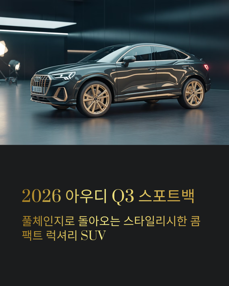  아우디 Q3 스포트백 2026, 풀체인지에서 엿보이는 기대 포인트