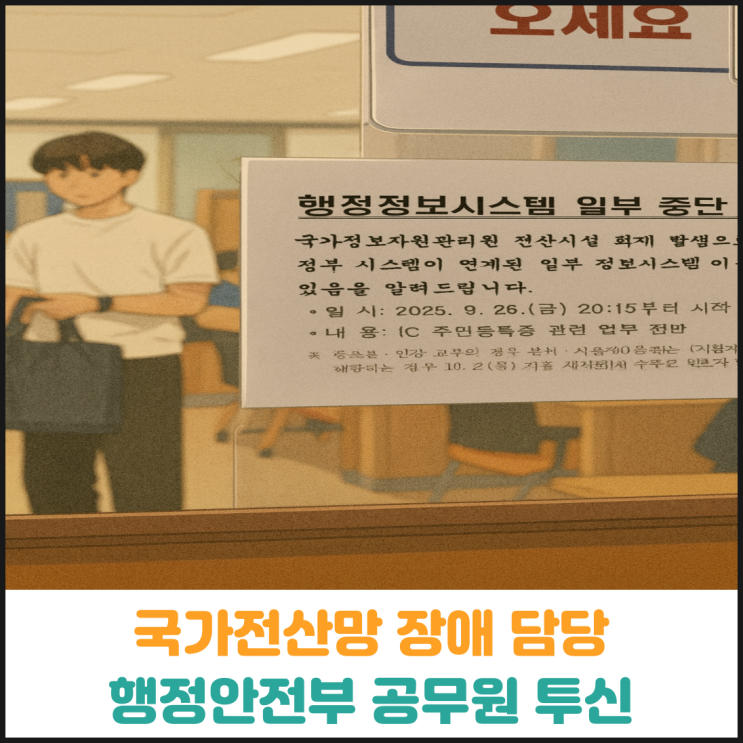  국가전산망 장애 담당 행정안전부 공무원 투신