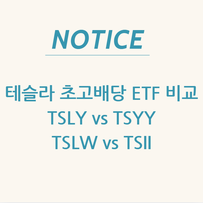  테슬라 초고배당 ETF 비교 2025: TSLY vs TSYY vs TSLW vs TSII