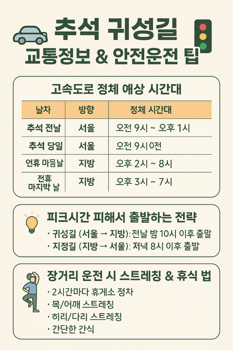 <b>추석 귀성길</b> 교통정보 & 안전운전 팁