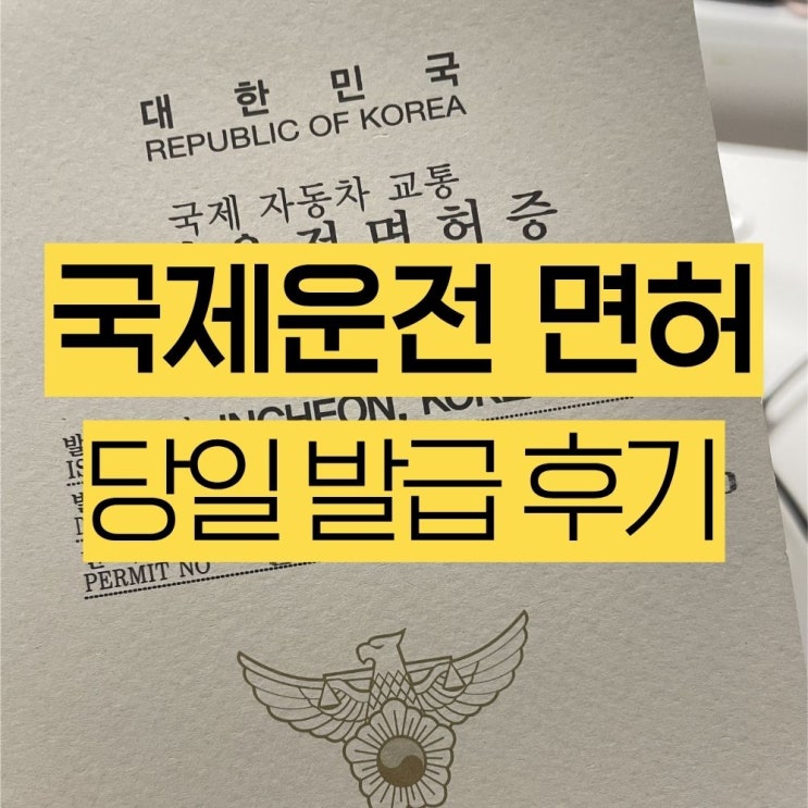  국제운전 면허증 사진 없을 때? 인천공항 당일 발급 리얼 후기