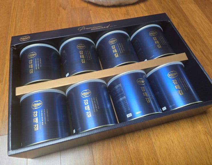  명절 선물세트로 받은 CJ 비비고 감태김 캔김 세트