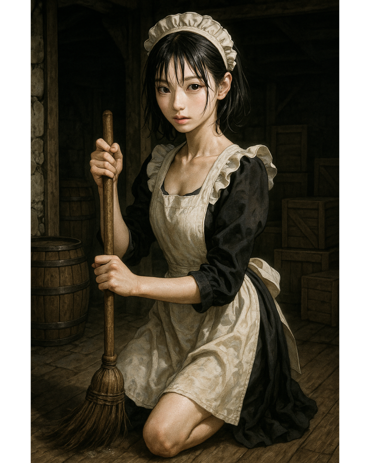  메이드소녀 일러스트