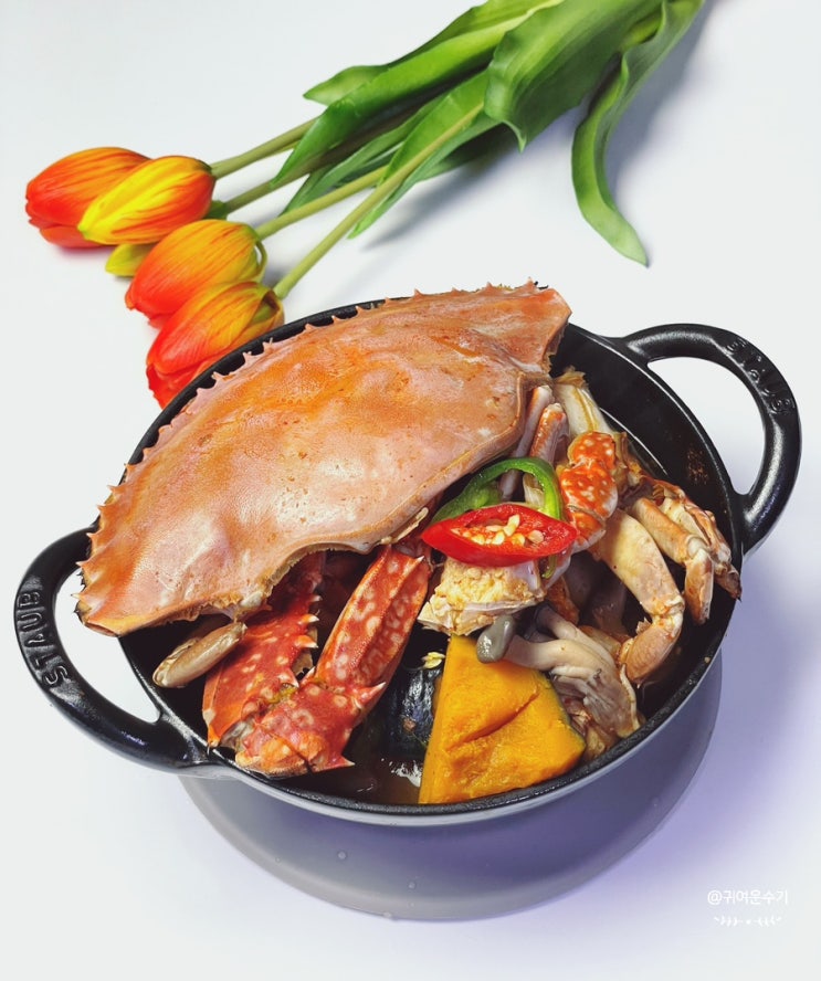  가을 제철 꽃게탕 레시피 냉동꽃게탕 끓이는법 시원 칼칼 된장꽃게탕 끓이기