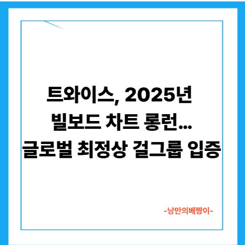  트와이스, 2025년 빌보드 차트 롱런…글로벌 최정상 걸그룹 입증