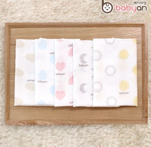  “베이비앙 무형광 순면 + 대나무 오가닉 엠보 거즈 손수건 10매 – 신생아·유아용 안심 손수건 세트”