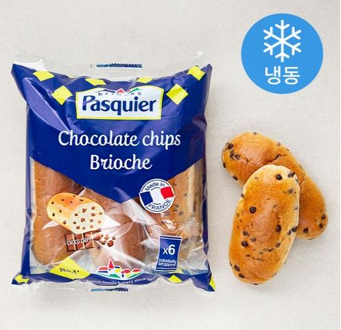  김나영이 반한, 부드럽고 달콤한 맛의 정석! 파스키에 초콜릿칩 브리오슈 6입 – 초콜릿칩과 빵의 황금 비율로 완벽한 디저트 브런치
