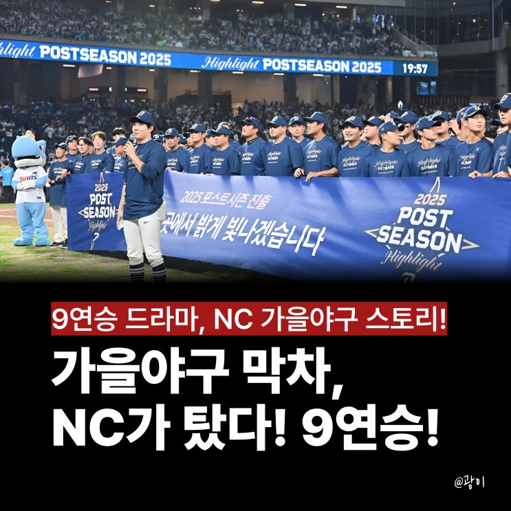 <b>NC</b> 5위 확정! 9연승으로 <b>와일드카드</b> 확정! 가을야구 <b>진출</b>!