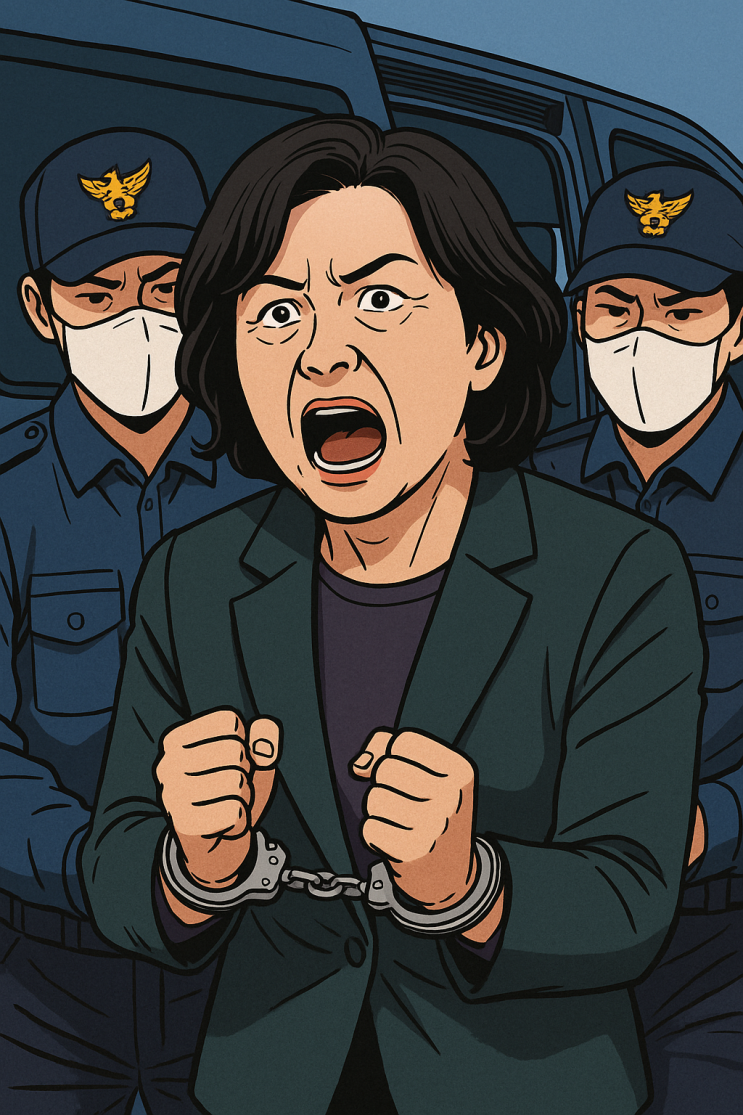 “수갑 찬 <b>이진숙</b> 전 위원장, 정권과의 전면전 시작인가”