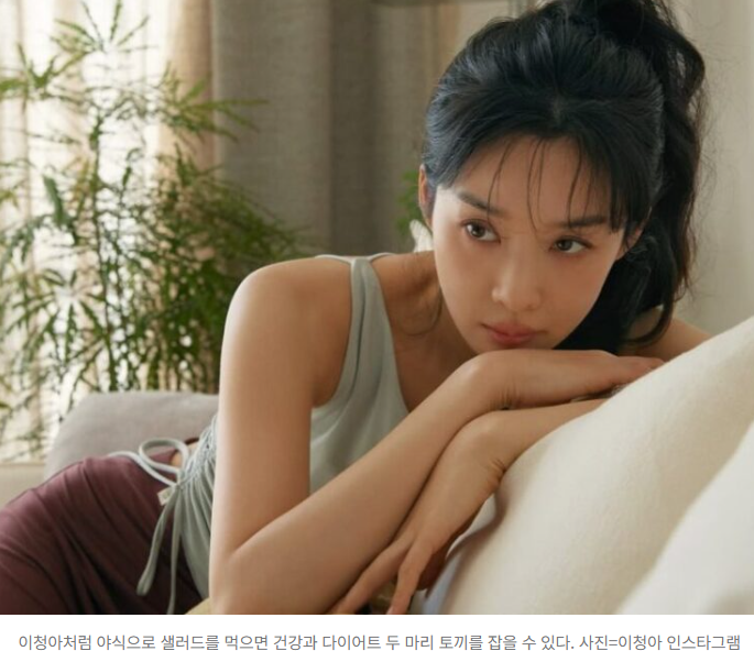  배우 "이청아", 야식은 “다람쥐 모이 샐러드” 