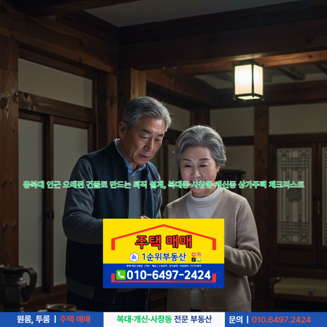  충북대 인근 오래된 건물로 만드는 퇴직 설계, 복대동·사창동·개신동 상가주택 체크리스트