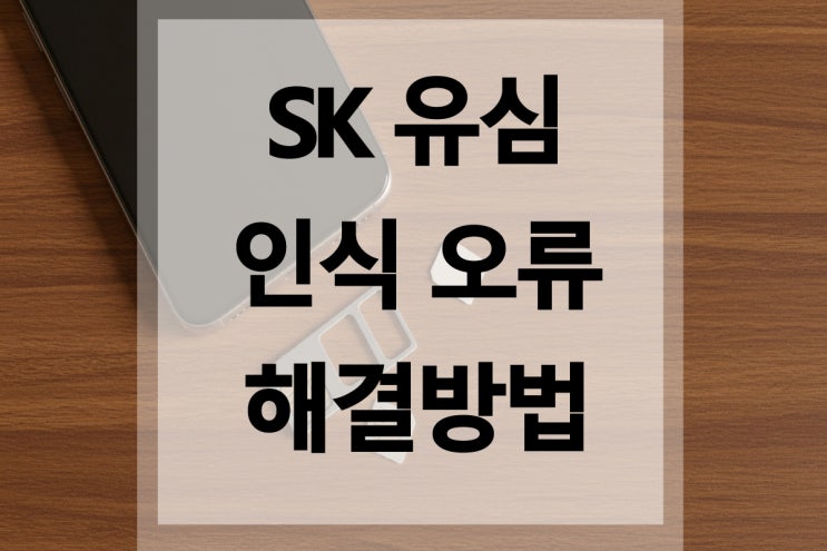 SK 유심인식 오류 해결방법 3가지