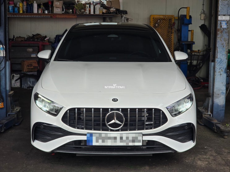  벤츠 W177 A35AMG 4matic - 보증오일 교환하기전 쉘 헬릭스 울트라0W-40 하이델 엔진오일 오일필터 에어크리너필터 교환! 수도권 일산 파주 수입차수리전문 내유공업사