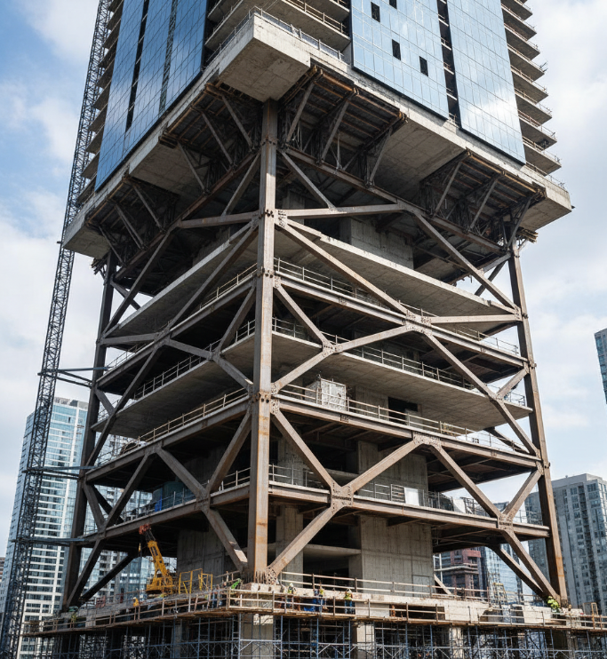  초고층 건축을 떠받치는 힘, 메가트러스(Mega Truss) 구조란?
