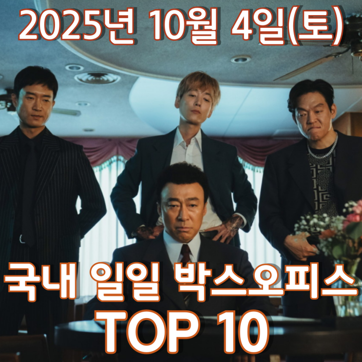  [국내 박스오피스] 일일 TOP 10 - 2025년 10월 4일(토)