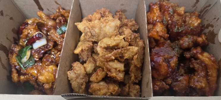  대전 둔산동 치킨맛집｜노랑통닭 순살 3종 세트 후기