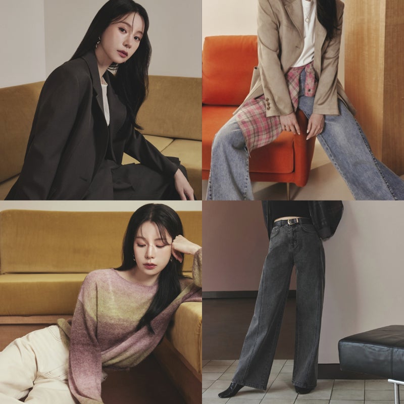 여자 가을코디 더엣지 보이핏자켓부터 데님팬츠까지