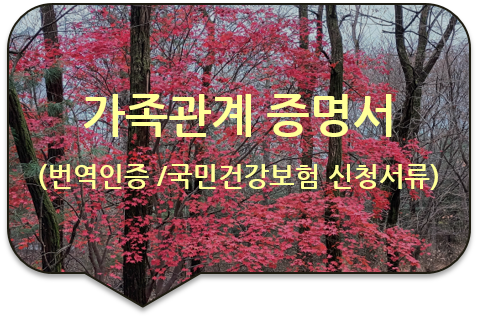  국민건강보험 신청을 위한, 방글라데시 '가족관계증명서' 번역공증대행 [압구정/성수/청담/서울숲 번역]