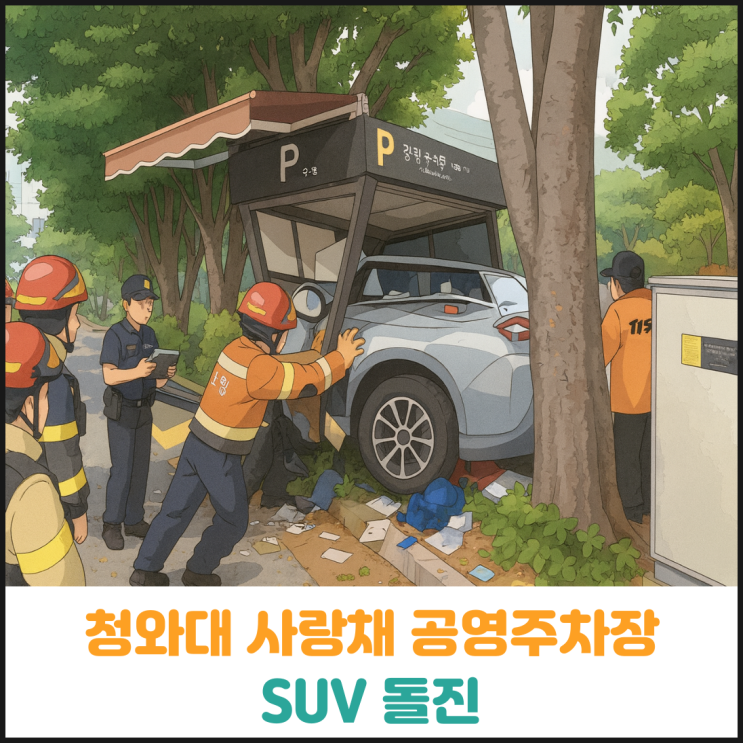  청와대 사랑채 공영주차장 SUV 돌진