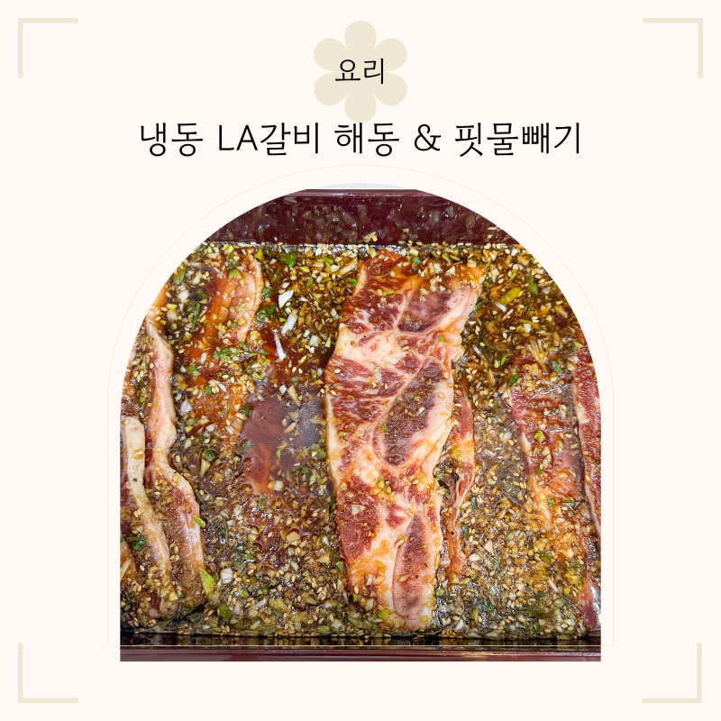 냉동 LA 갈비 2kg 해동 핏물 빼기 시간 / 꼬마츄츄님 양념장 레시피