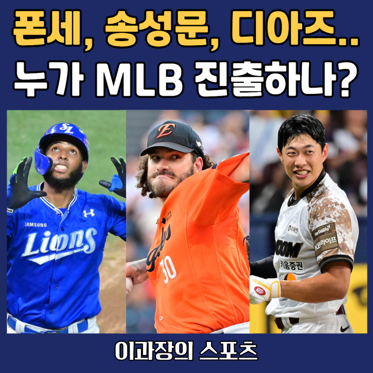 폰세와 디아즈, <b>송성문</b>, 앤더슨 등 누가 <b>메이저리그</b>(MLB) <b>진출</b>... 