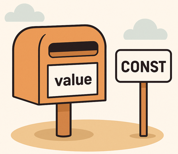 a mailbox and a signpost