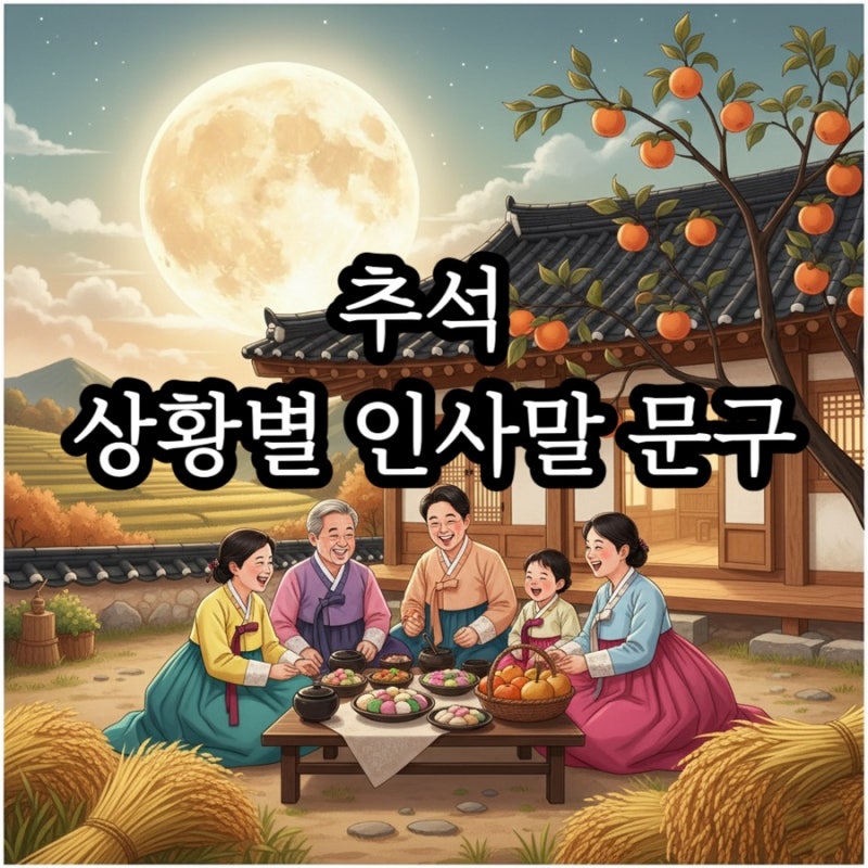 2025 추석 상황별•관계별 인사말 문구 총정리 | 한가위 명절 인사말 덕담 모음