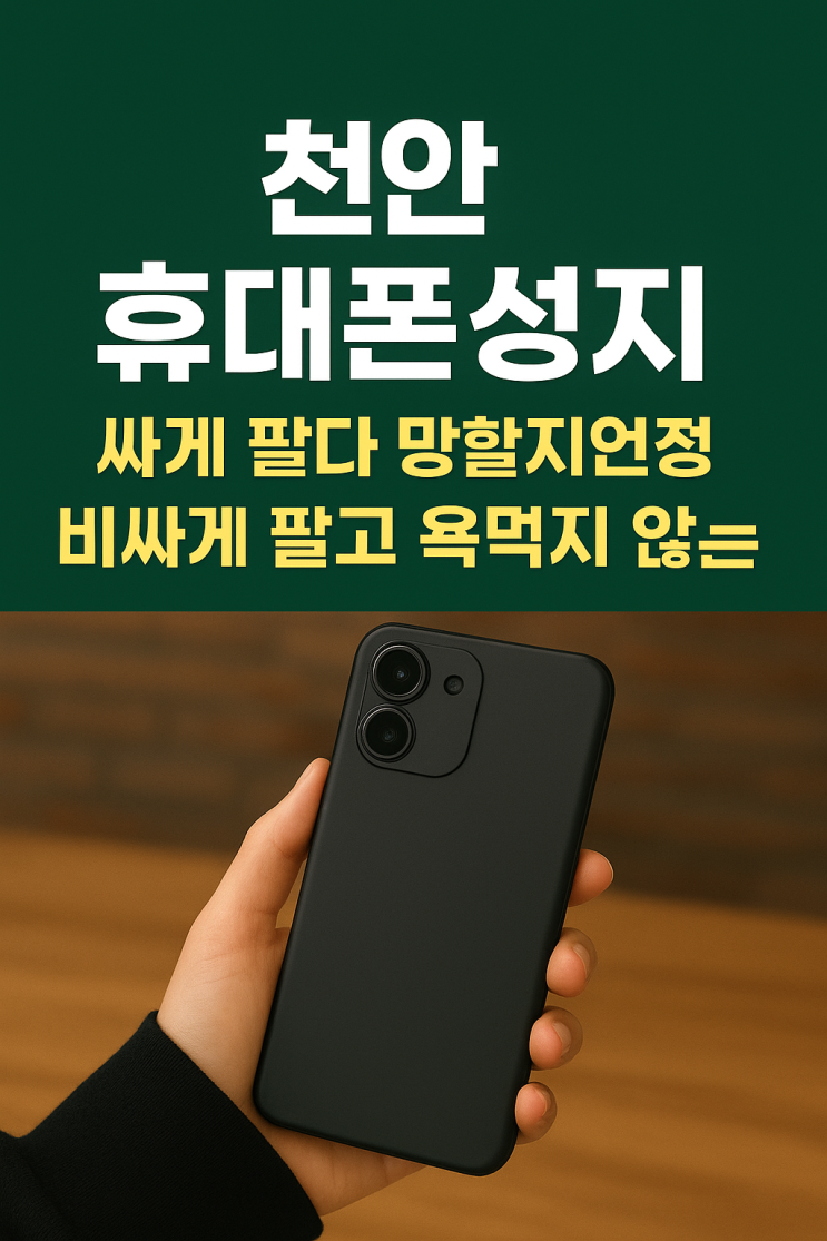 천안 성정동 휴대폰성지 — 싸게 팔다 망할지언정 비싸게 팔고 욕먹진 않는다