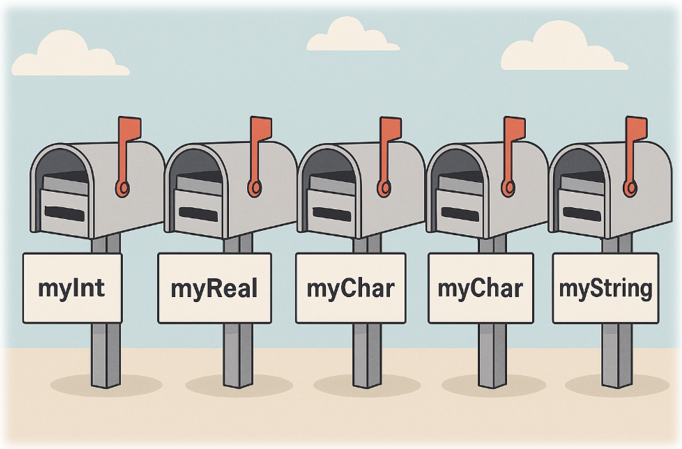 mailbox with a name tag and a letter inside