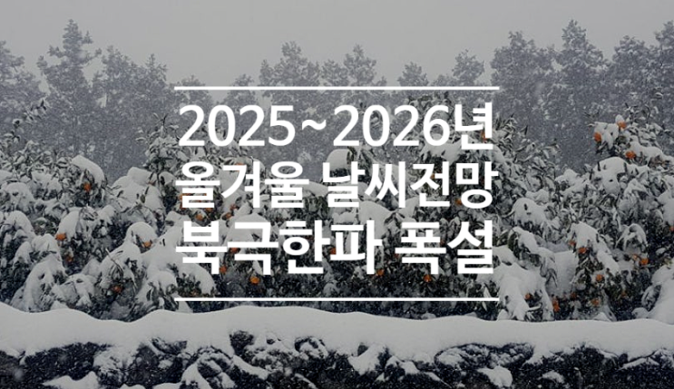  2025년~2026년 올겨울 날씨 전망 라니냐 북극한파 폭설 가능성