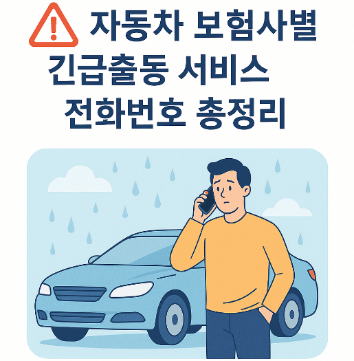 자동차 보험사별 긴급출동 번호 총정리 한눈에 보는 서비스 비교