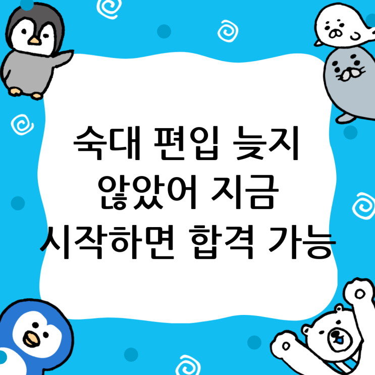  숙명여자대 편입 성공 전략: 늦었다고 생각할 때가 가장 빠른 기회!