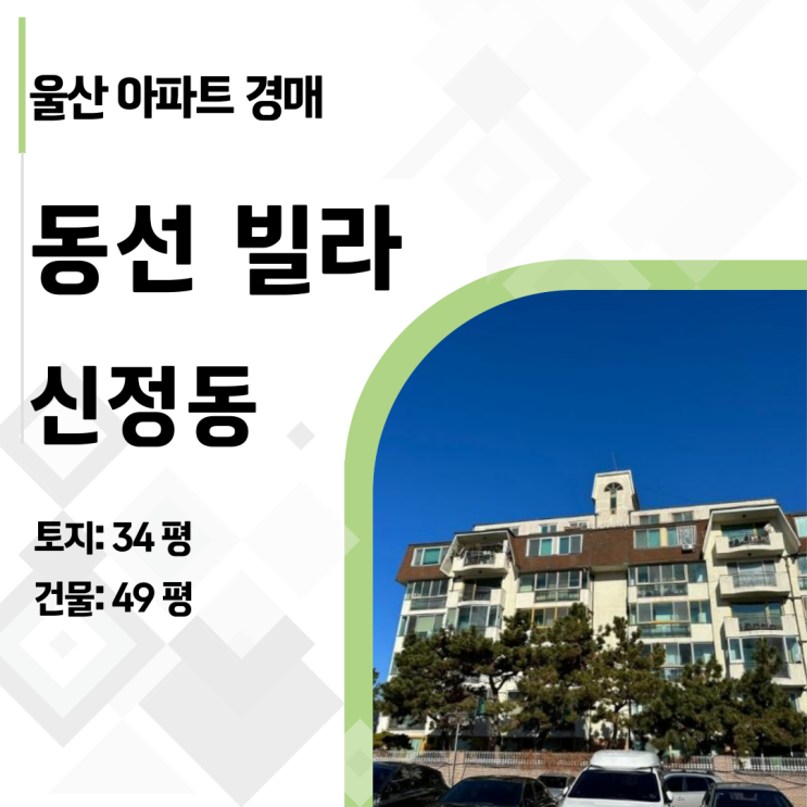  내 집 마련의 꿈, 울산 신정동 동성 빌라 50평대 아파트 경매로 이루세요! (최저가 2.46억)