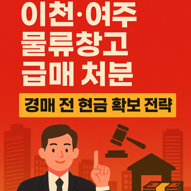  이천·여주 물류창고 급매 처분, 경매 전 현금 확보 전략[급매]