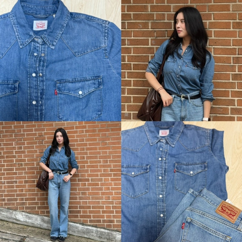 리바이스LEVI'S 여성 웨스턴데님셔츠로 가을 청청패션 완성하기