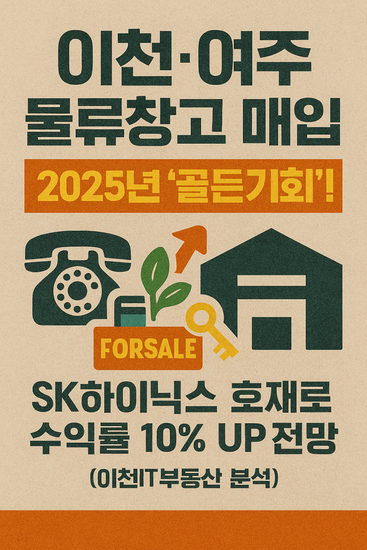  “이천·여주 지역의 물류창고 매입 기회”[물류창고중개전문 이천IT부동산]