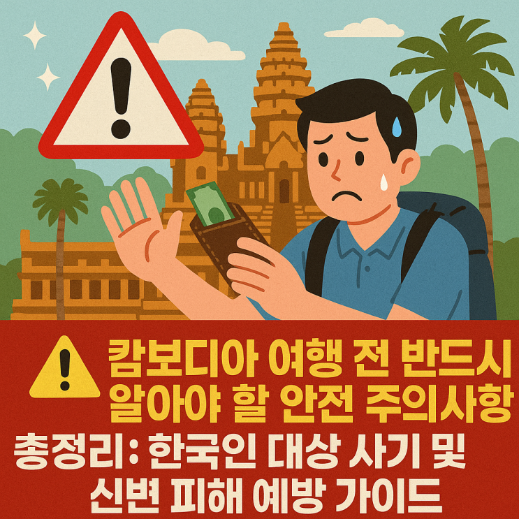️ <b>캄보디아</b> 여행 전 반드시 알아야 할 안전 <b>주의</b>사항 총정리... 