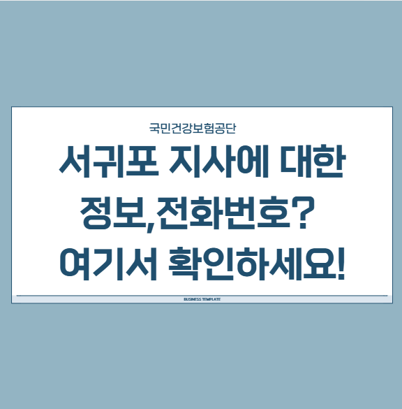 건강보험 서귀포지사 연락처 및 방문가이드｜주차·서류 완벽정리