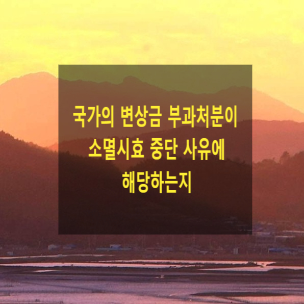  국가의 변상금 부과처분이 소멸시효 중단 사유에 해당하는지