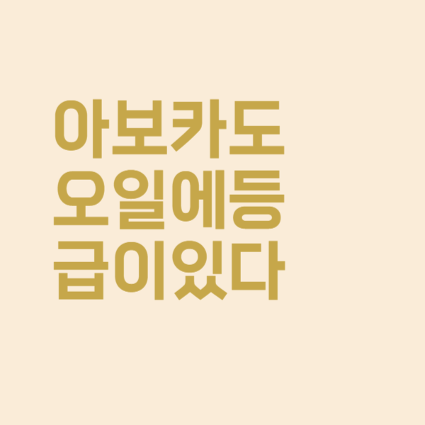  아보카도 오일 엑스트라 버진 효능과 부작용