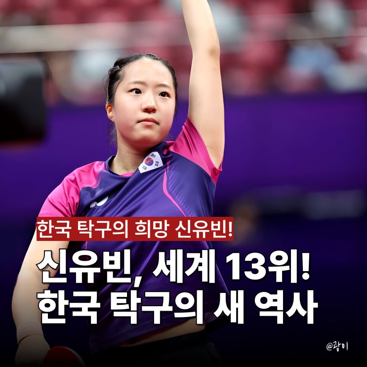 <b>신유빈</b>, <b>세계랭킹 13위</b>! 한국 여자 탁구 신기록 세운 WTT 중국... 