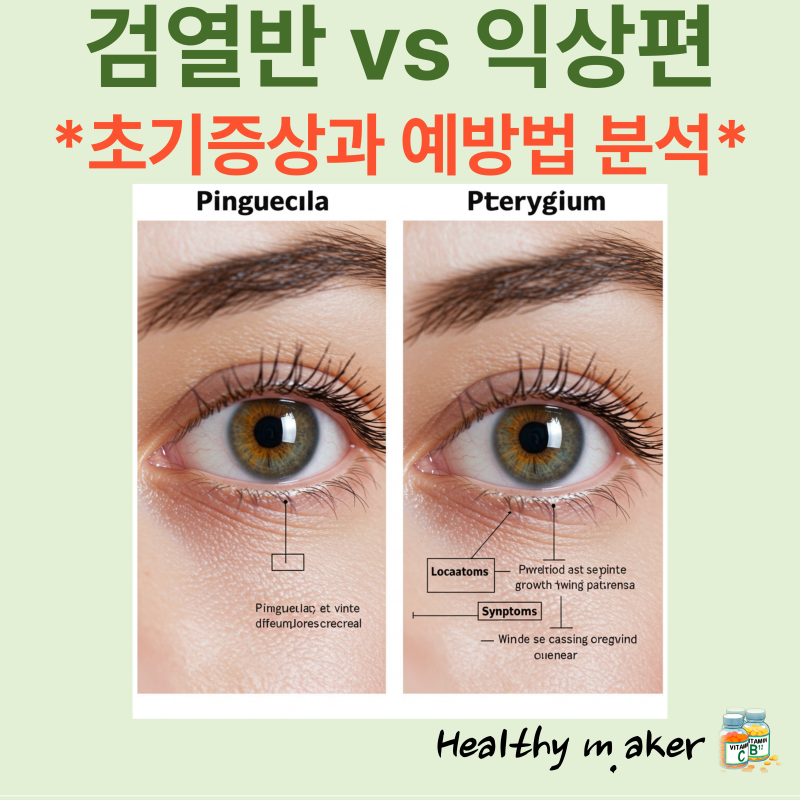 눈 건강 적신호? 검열반 vs 익상편, 초기 증상과 예방법 완벽 분석