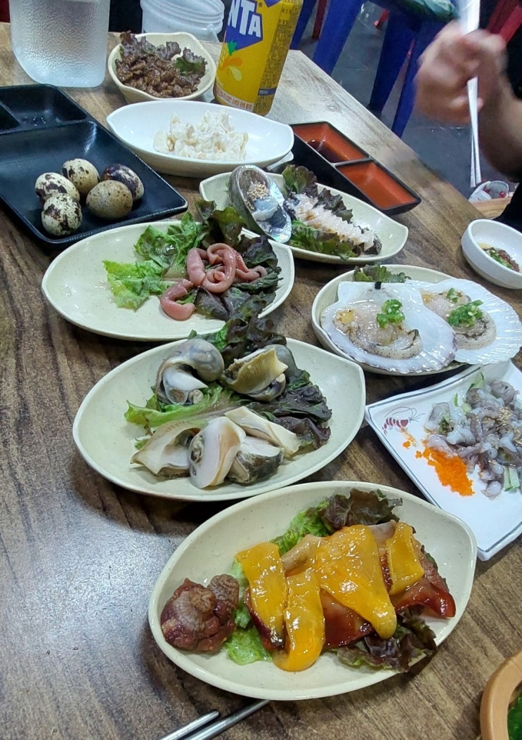  인천 신포동 신포시장 횟집 소래포구 a세트 후기