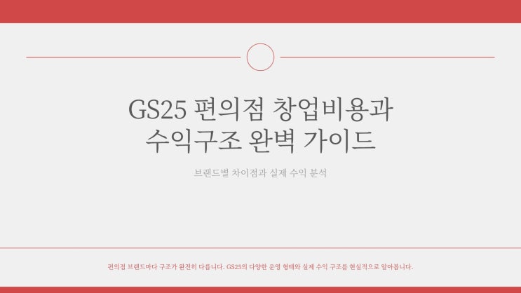  GS편의점창업비용 현실적으로 알아봤습니다.