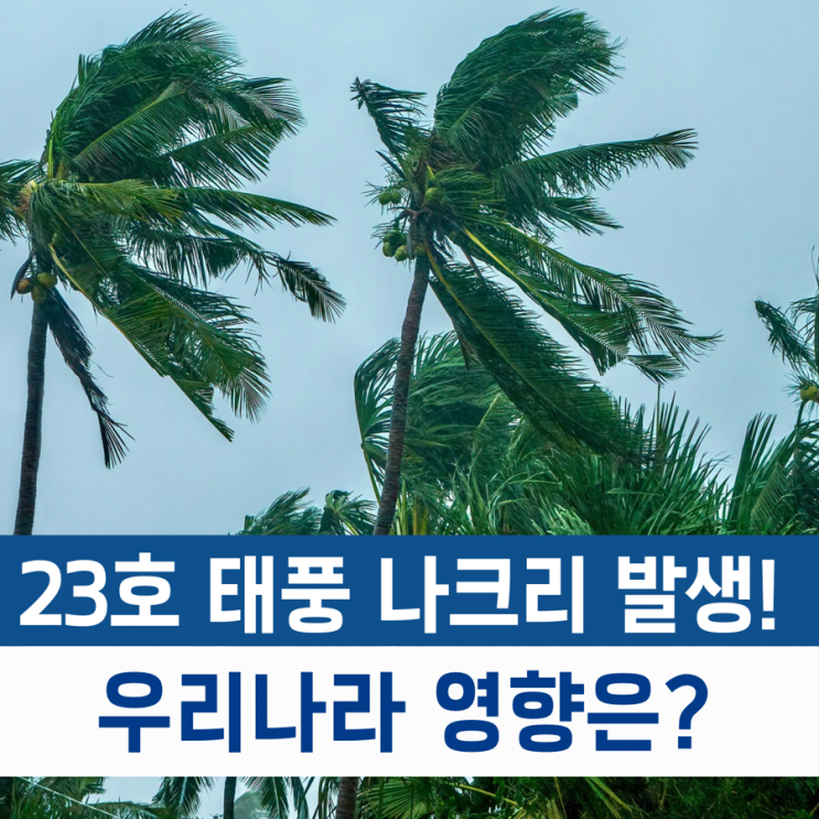  23호 태풍 나크리 발생! 일본 향해 북상 중.. 한반도 영향은?