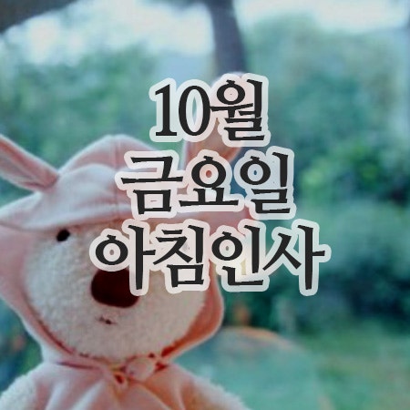  10월 인사말, 10일 금요일 아침인사 이미지