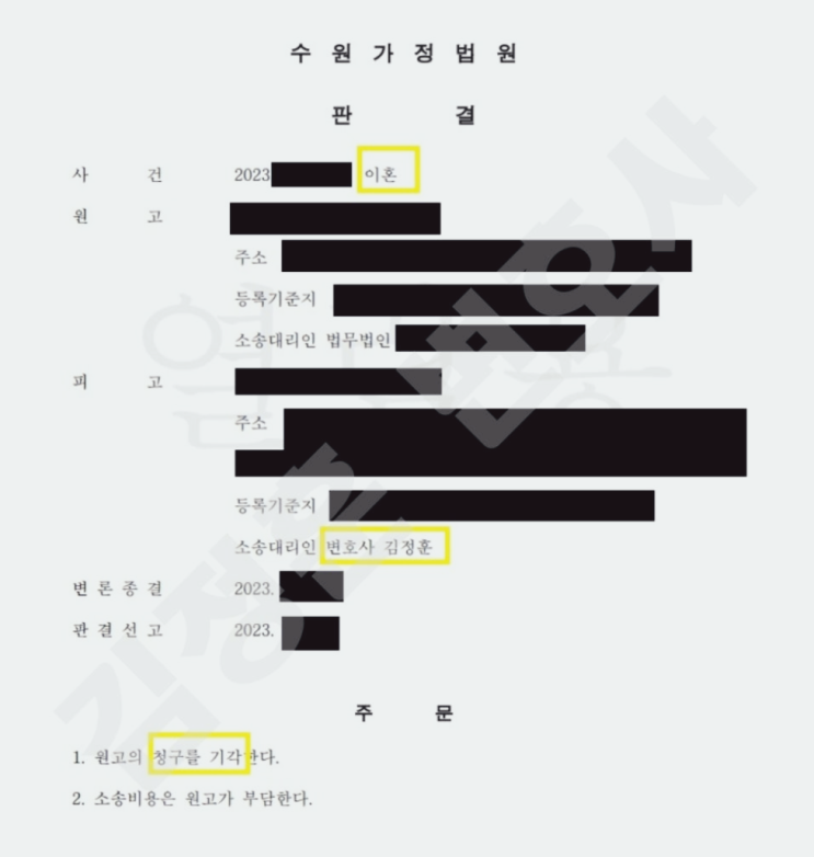  황혼이혼 소송, 끝까지 지켜낸 아내의 권리 — 3심 전부 기각 사례