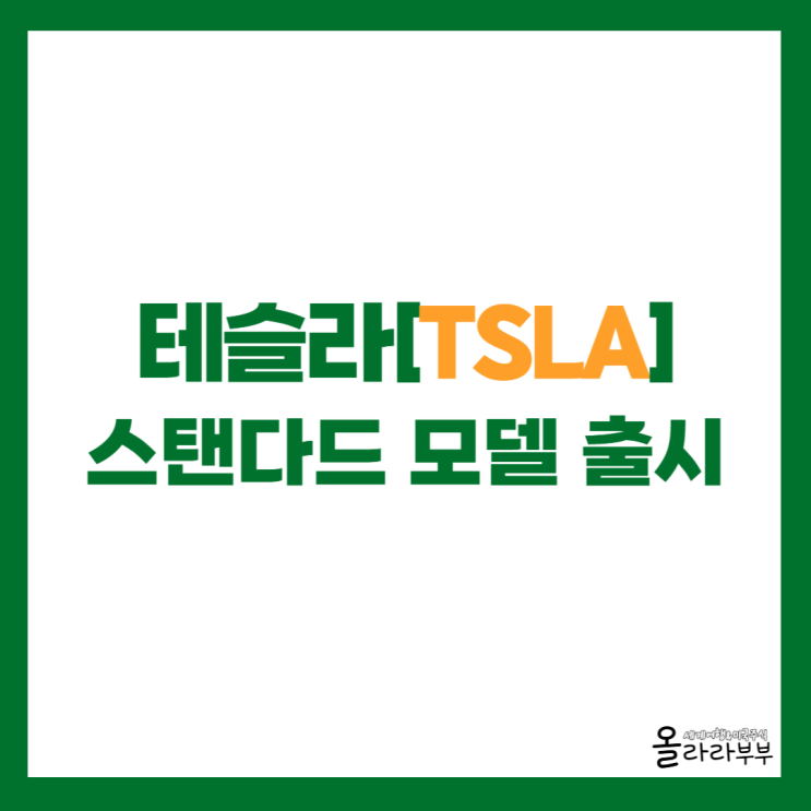  테슬라 모델 Y 스탠다드 출시, 주가 영향은?
