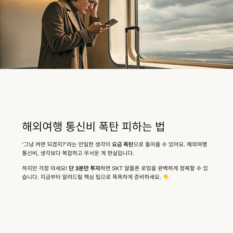 SKT 알뜰폰 해외로밍, 이 글 하나로 끝! (자동로밍, 요금폭탄 피하는 꿀팁)